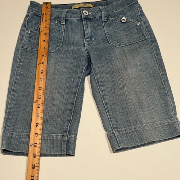 Boom Boom Shorts Womens 9 Blue Jean Denim Stretch Bermuda Low Rise Ladies Size 3 - Picture 1 of 6